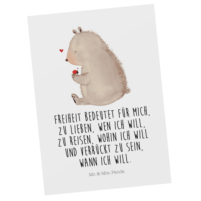 Postcard bear ladybug