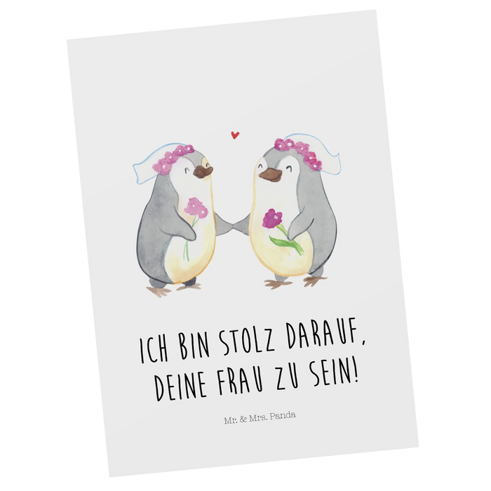 Postcard penguins Lesbian Pride
