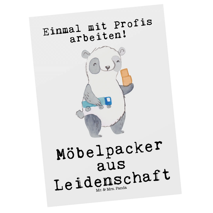 Postkarte Möbelpacker Leidenschaft