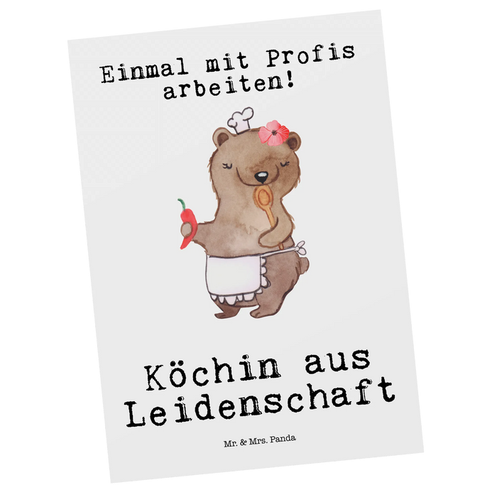 Postkarte Köchin Leidenschaft