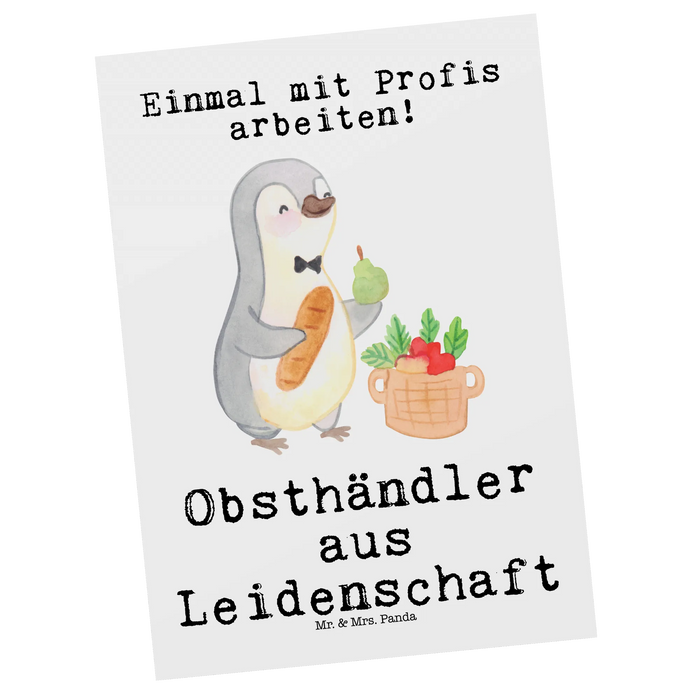 Postkarte Obsthändler Leidenschaft