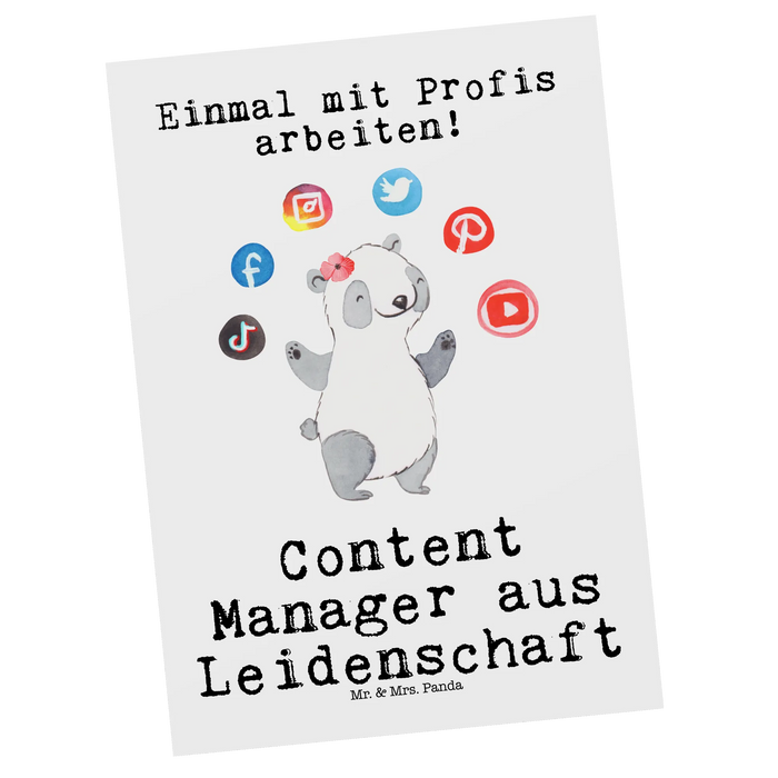 Postkarte Content Manager Leidenschaft