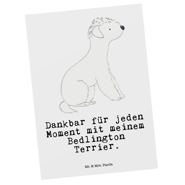Postkarte Bedlington Terrier Moment