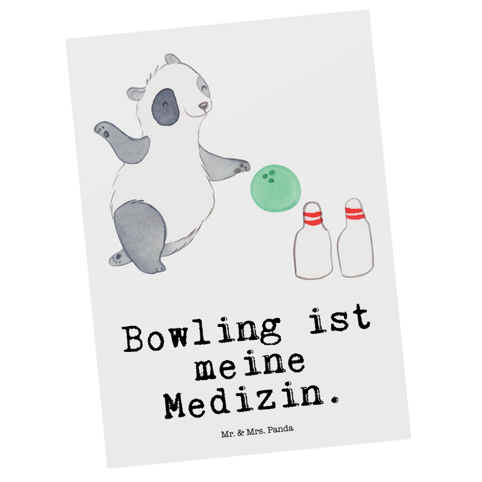 Postcard panda bowling