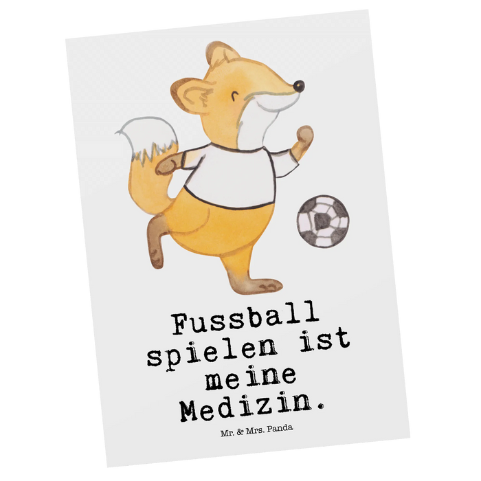 Postcard Fox play soccer