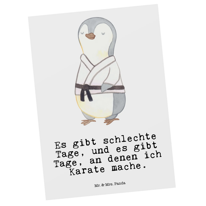 Pocztówka Pingwin karate