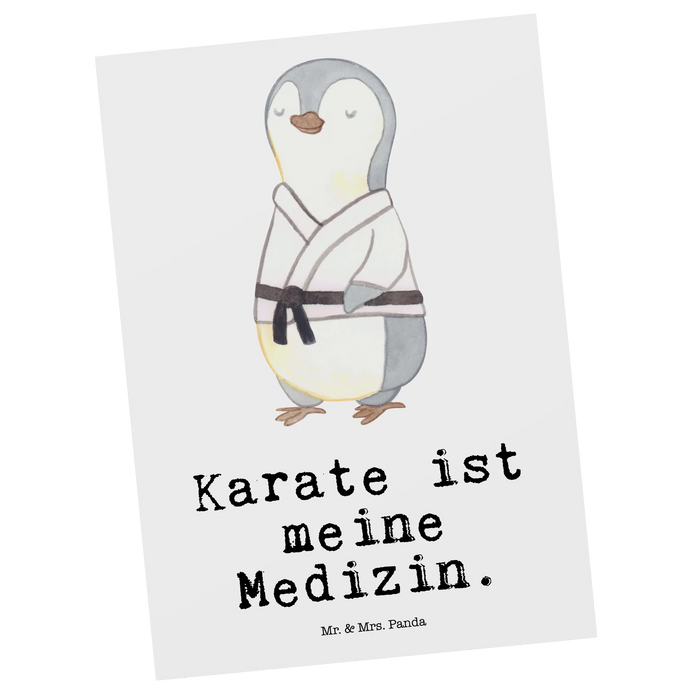 Postkarte Pinguin Karate