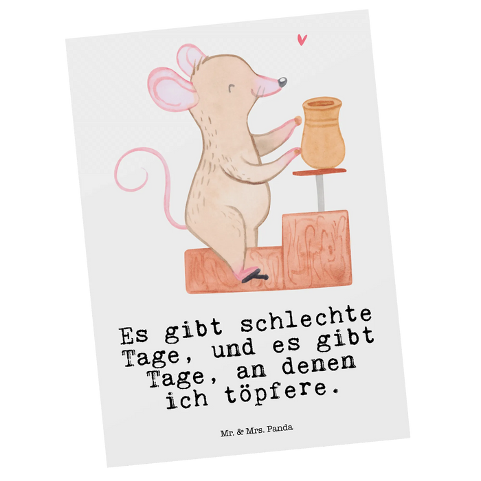 Postkarte Maus Töpfern