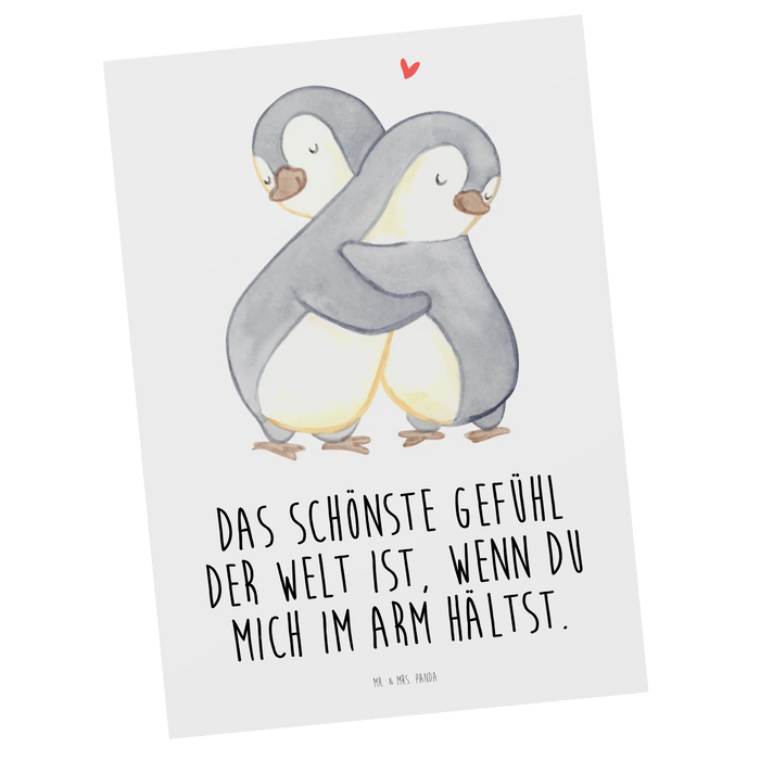 Postkarte Pinguine Kuscheln