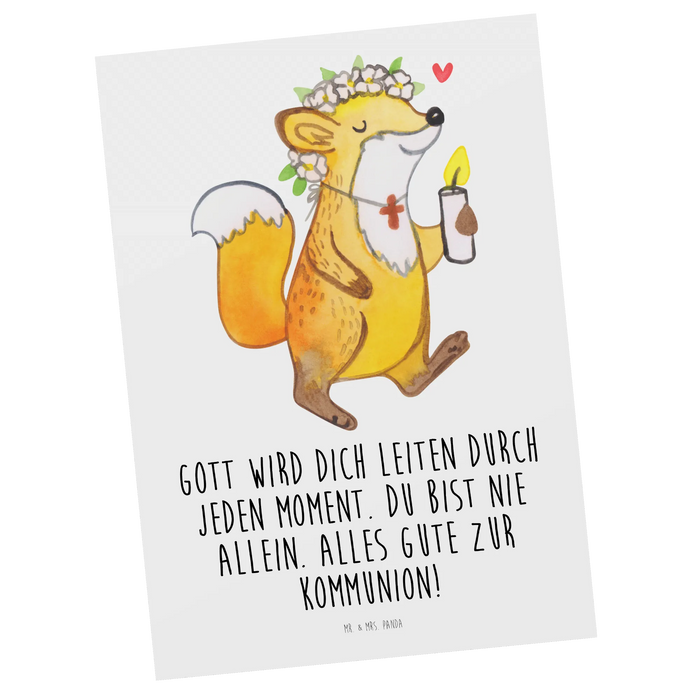Postkarte Fuchs Kommunion Mädchen