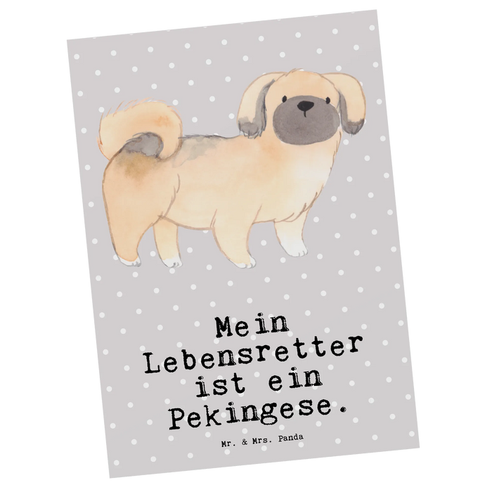Postkarte Pekingese Lebensretter