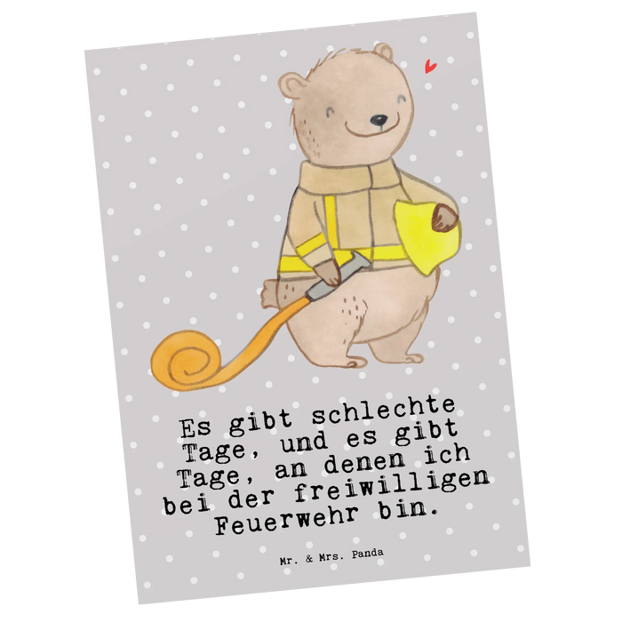 Postcard bear Volunteer firefighter