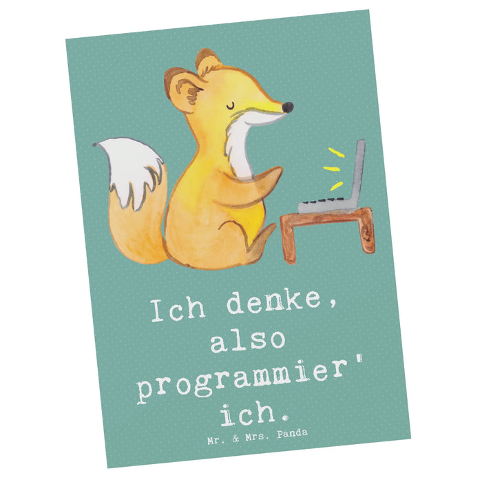 Postcard Ich denke, also programmier' ich.