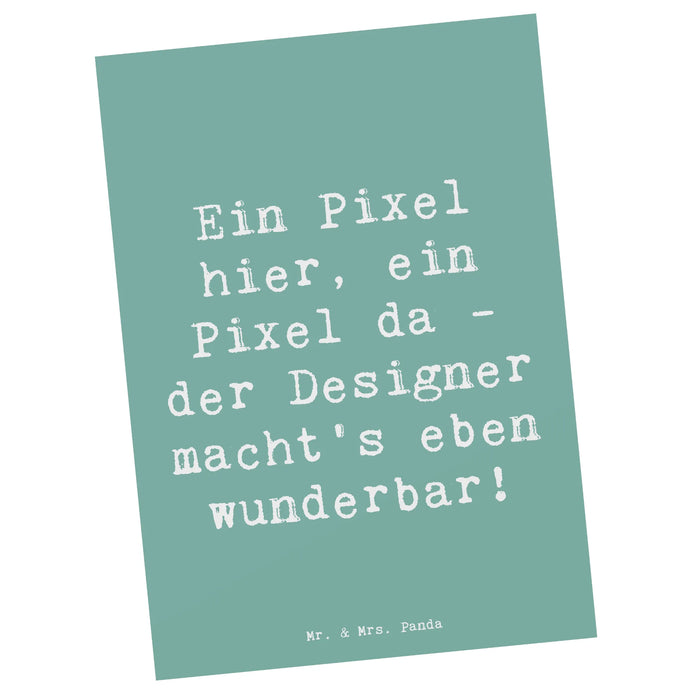 Postkarte Spruch Designer Pixel Kunst