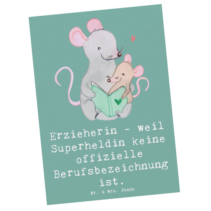 Postkarte Erzieherin Superheldin