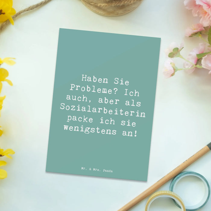 Postkarte Spruch Sozialarbeiterin Probleme