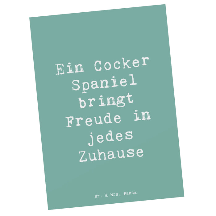 Postkarte Spruch Cocker Spaniel Freude
