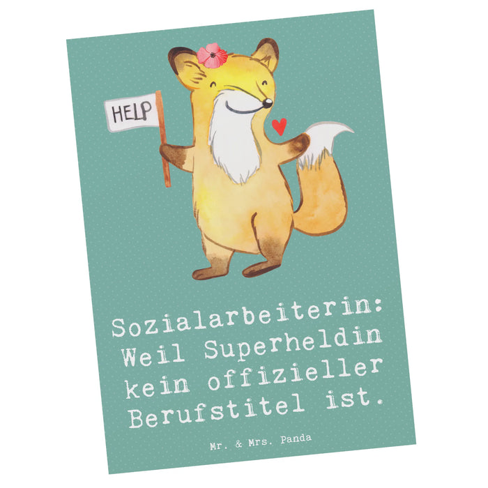 Postkarte Sozialarbeiterin Heldin