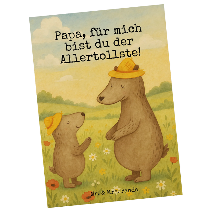 Postkarte Bären mit Hut Design