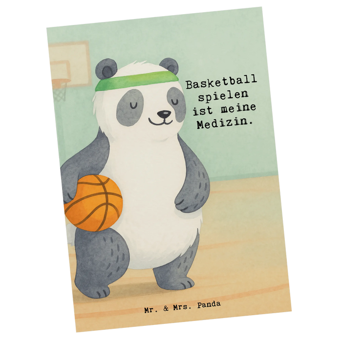 Postkarte Panda Basketball Design