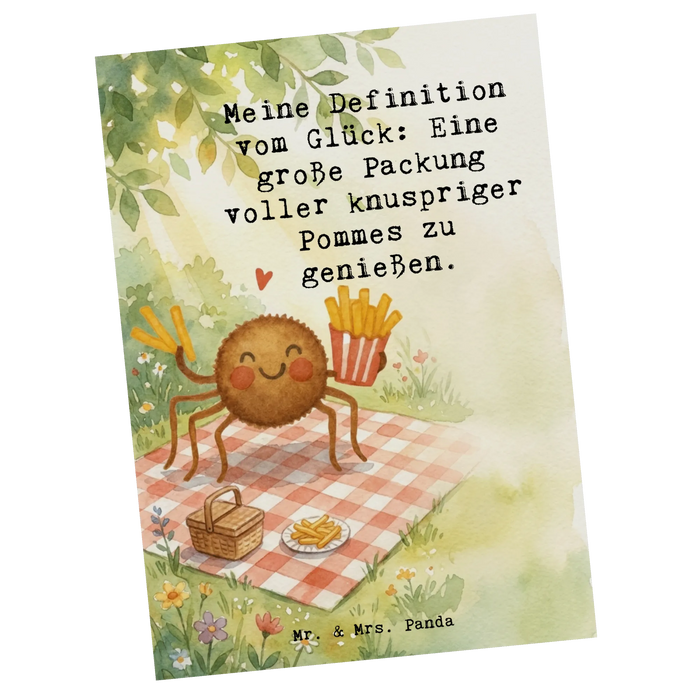 Postkarte Spinne Agathe Pommes Design