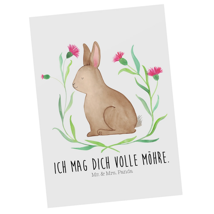 Postkarte Hase Sitzen