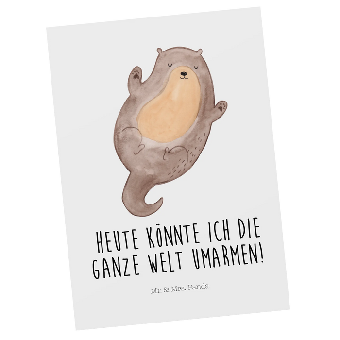 Postkarte Otter Umarmen