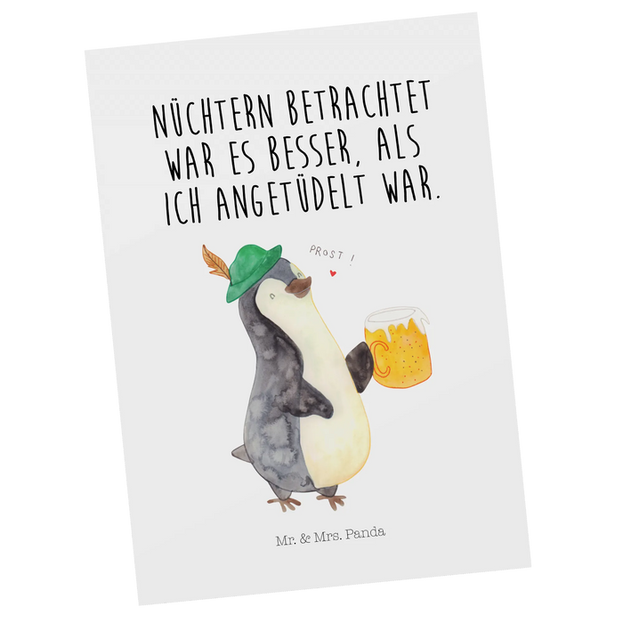 Pocztówka pingwin piwo
