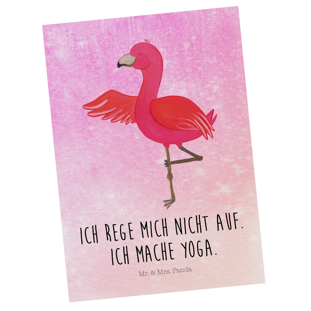 Flamingo Yoga Postkarte von Mr. & Mrs. Panda