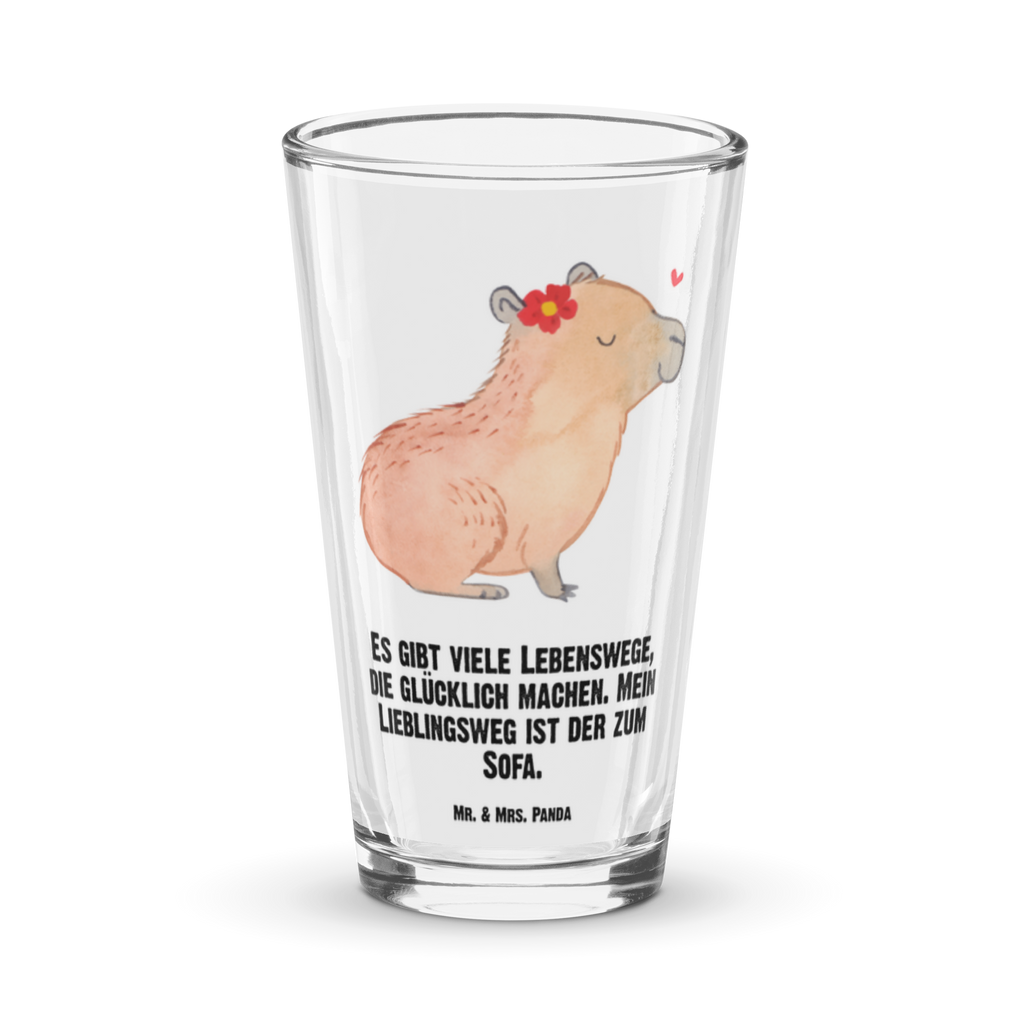 Premium Trinkglas Capybara Blume Trinkglas, Glas, Pint Glas, Bierglas, Cocktail Glas, Wasserglas, Tiermotive, Gute Laune, lustige Sprüche, Tiere, Capybara