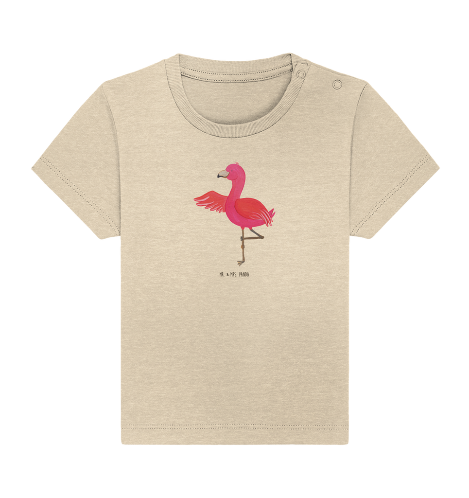 Organic Baby Shirt Flamingo Yoga Baby T-Shirt, Jungen Baby T-Shirt, Mädchen Baby T-Shirt, Shirt, Flamingo, Vogel, Yoga, Namaste, Achtsamkeit, Yoga-Übung, Entspannung, Ärger, Aufregen, Tiefenentspannung