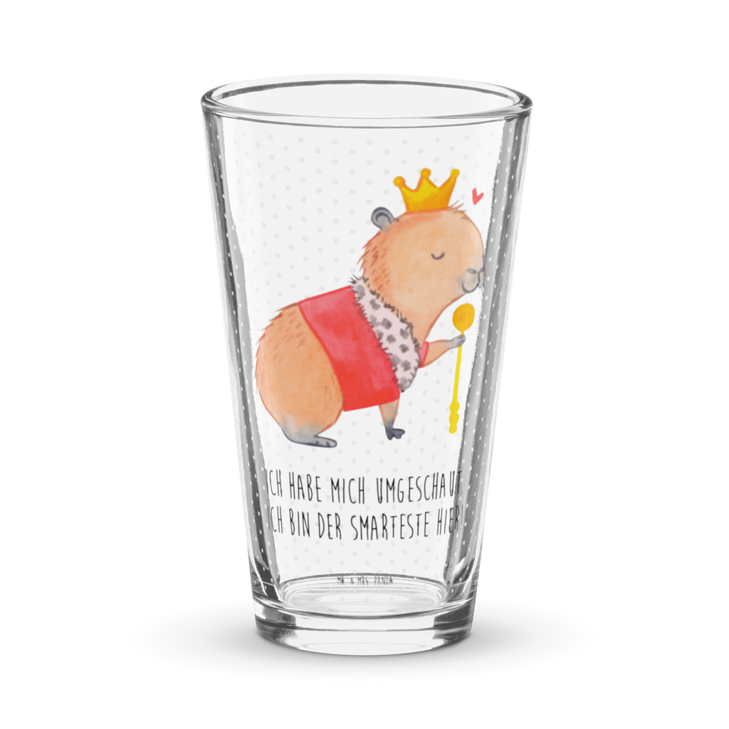 Premium Trinkglas Capybara König Trinkglas, Glas, Pint Glas, Bierglas, Cocktail Glas, Wasserglas, Tiermotive, Gute Laune, lustige Sprüche, Tiere, Capybara, König