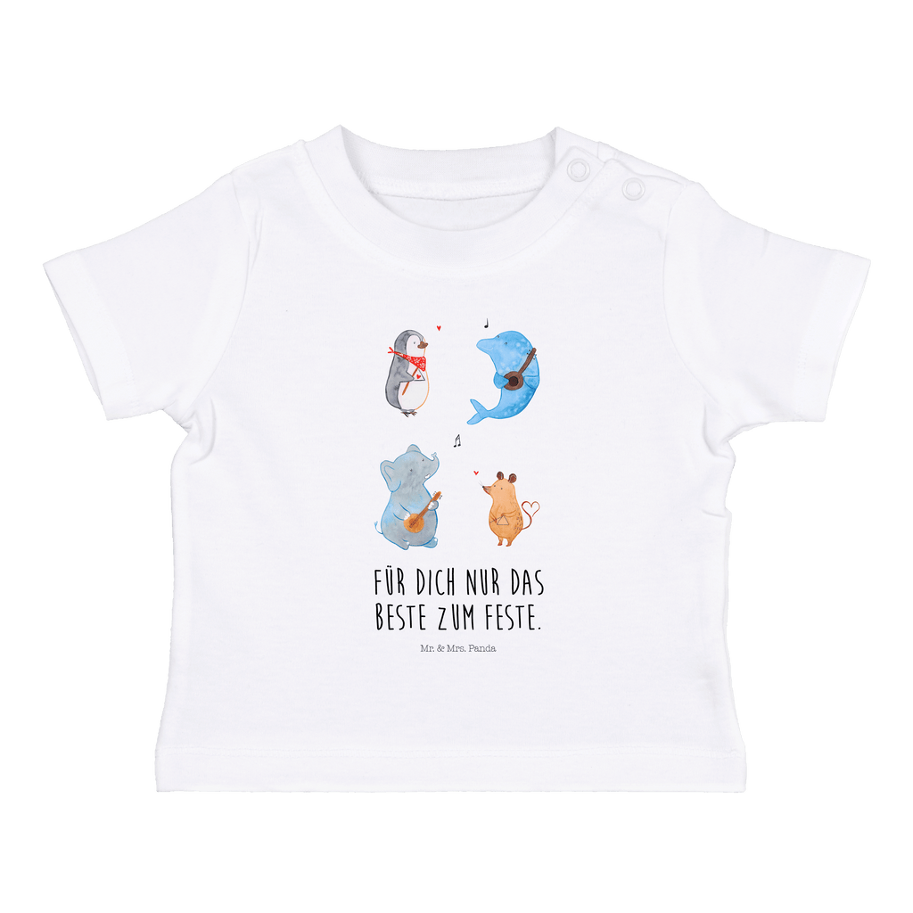 Organic Baby Shirt Big Band Baby T-Shirt, Jungen Baby T-Shirt, Mädchen Baby T-Shirt, Shirt, Tiermotive, Gute Laune, lustige Sprüche, Tiere, Hund, Pinguin, Maus, Elefant, Delfin, Gitarre, Band, Triangel, Musikanten, Musik
