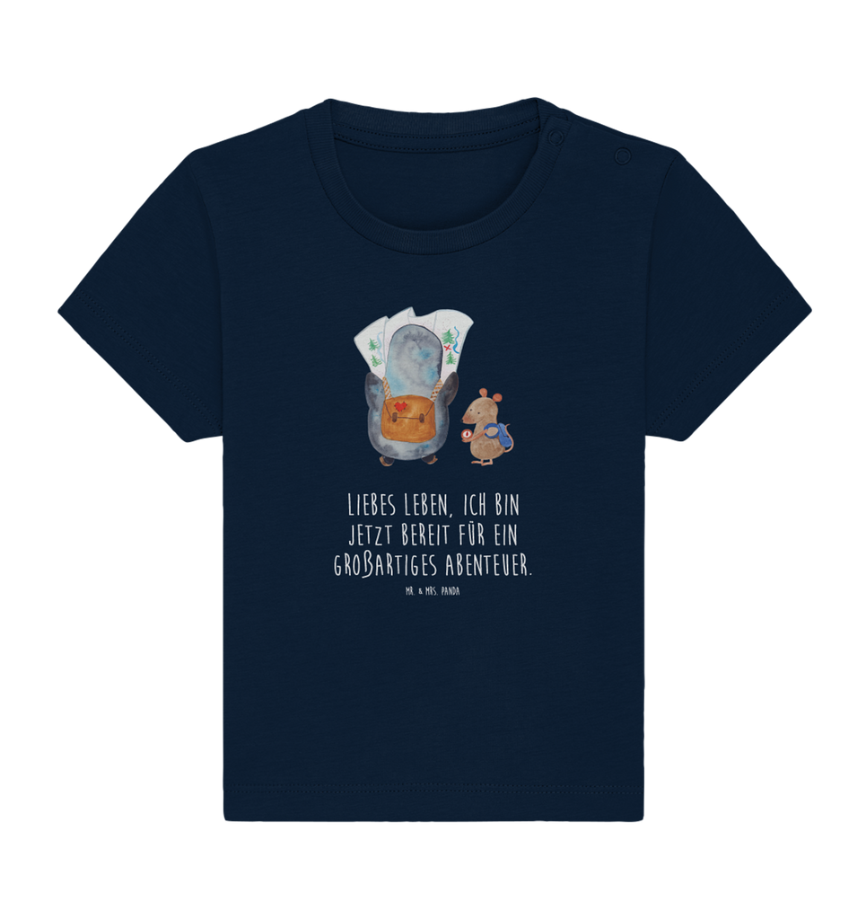 Organic Baby Shirt Pinguin & Maus Wanderer Baby T-Shirt, Jungen Baby T-Shirt, Mädchen Baby T-Shirt, Shirt, Pinguin, Pinguine, Abenteurer, Abenteuer, Roadtrip, Ausflug, Wanderlust, wandern