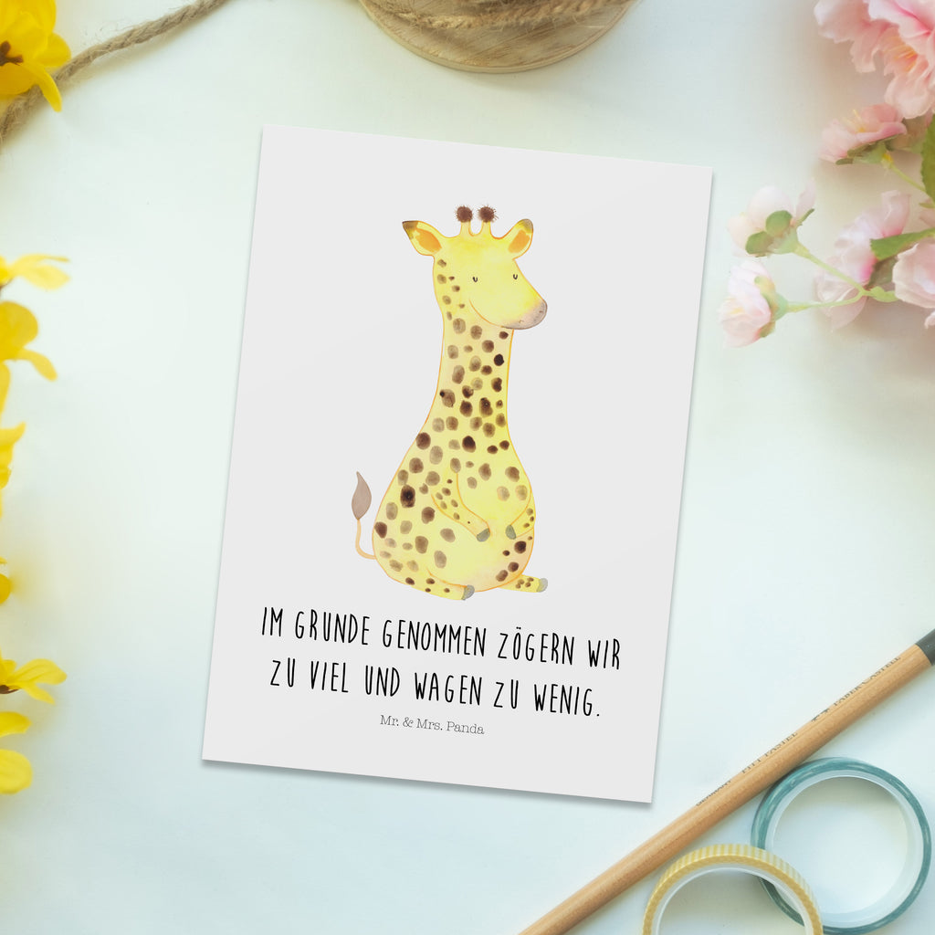 Postkarte Giraffe Zufrieden Postkarte, Karte, Geschenkkarte, Grußkarte, Einladung, Ansichtskarte, Geburtstagskarte, Einladungskarte, Dankeskarte, Afrika, Wildtiere, Giraffe, Zufrieden, Glück, Abenteuer