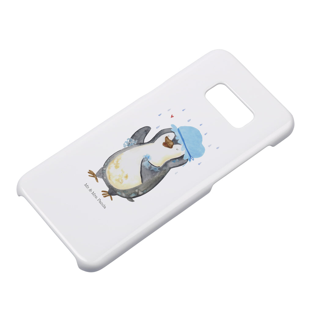 Handyhülle Pinguin Duschen Samsung Galaxy S9, Handyhülle, Smartphone Hülle, Handy Case, Handycover, Hülle, Pinguin, Pinguine, Dusche, duschen, Lebensmotto, Motivation, Neustart, Neuanfang, glücklich sein