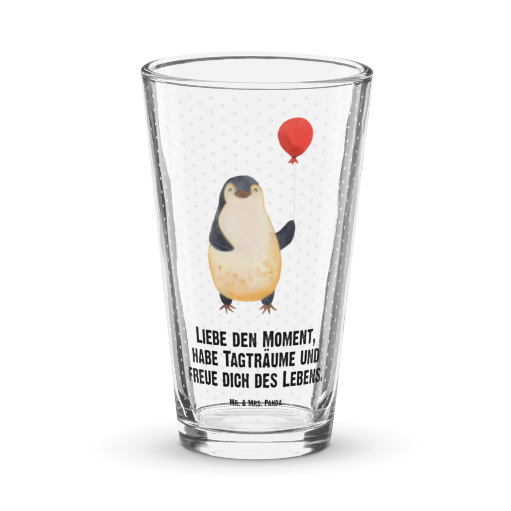 Premium Trinkglas Pinguin Luftballon Trinkglas, Glas, Pint Glas, Bierglas, Cocktail Glas, Wasserglas, Pinguin, Pinguine, Luftballon, Tagträume, Lebenslust, Geschenk Freundin, Geschenkidee, beste Freundin, Motivation, Neustart, neues Leben, Liebe, Glück