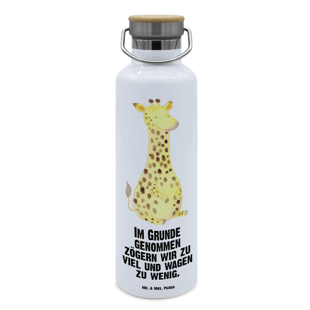 Trinkflasche Giraffe Zufrieden Thermosflasche, Isolierflasche, Edelstahl, Trinkflasche, isoliert, Wamrhaltefunktion, Sportflasche, Flasche zum Sport, Sportlerflasche, Afrika, Wildtiere, Giraffe, Zufrieden, Glück, Abenteuer