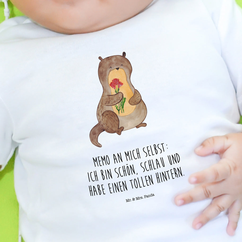 Organic Baby Shirt Otter Blumenstrauß Baby T-Shirt, Jungen Baby T-Shirt, Mädchen Baby T-Shirt, Shirt, Otter, Fischotter, Seeotter, Otter Seeotter See Otter