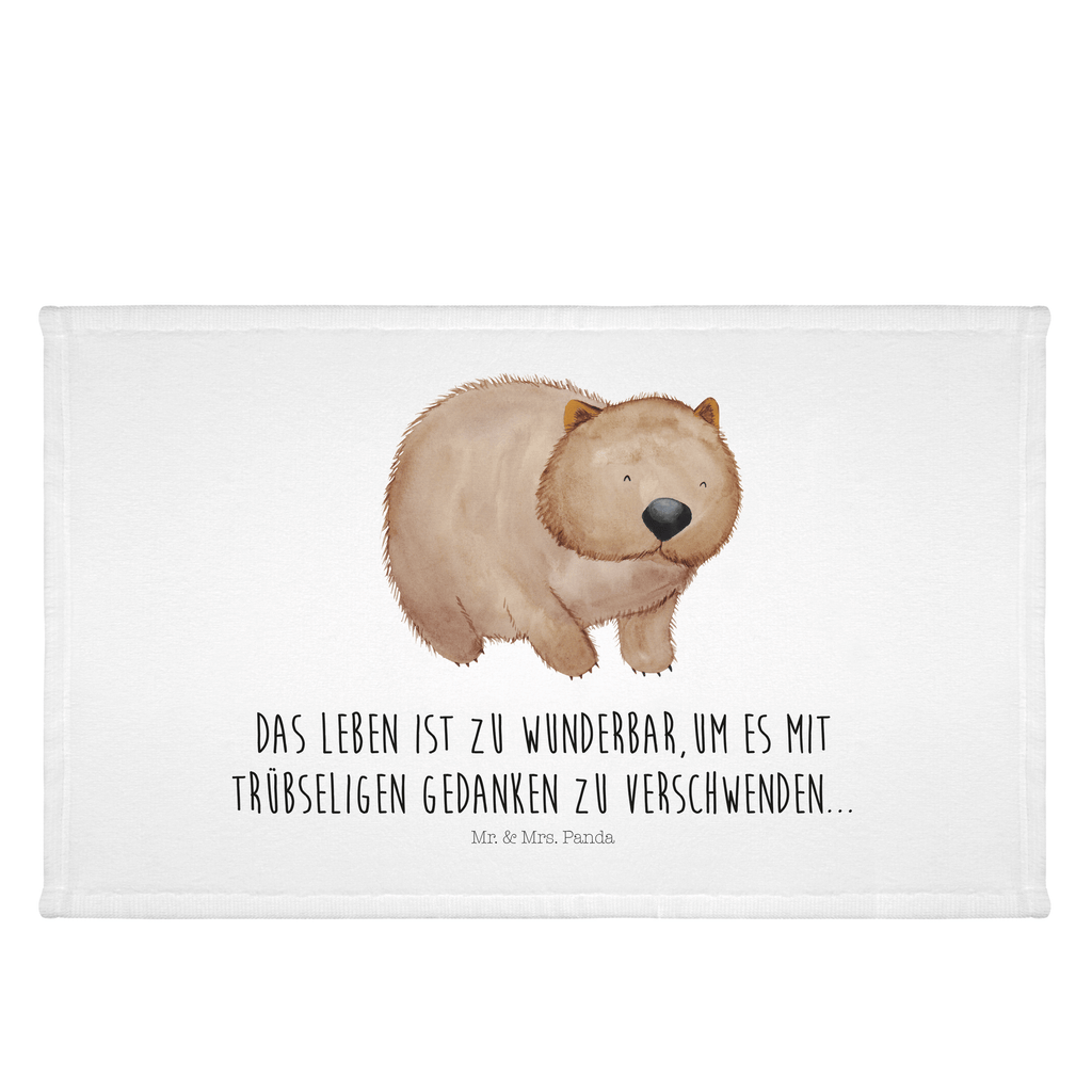 Handtuch Wombat Handtuch, Badehandtuch, Badezimmer, Handtücher, groß, Kinder, Baby, Tiermotive, Gute Laune, lustige Sprüche, Tiere, Wombat, Das Leben ist schön, Motivation, Spruch, Australien