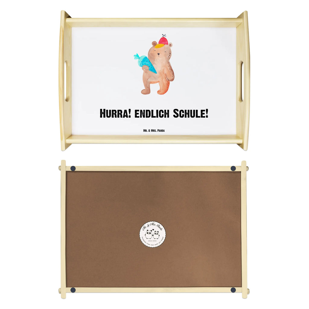 Serviertablett Bär mit Schultüte Holztablett, Tablett, Frühstückstablett, Dekotablett, Serviertablett, Küchentablett, Bär, Teddy, Teddybär, Erster Schultag Geschenk, Einschulung Geschenk, Schulanfang, Schule Geschenk, Schultüte, Schulbeginn, Bär Motiv, Grundschule