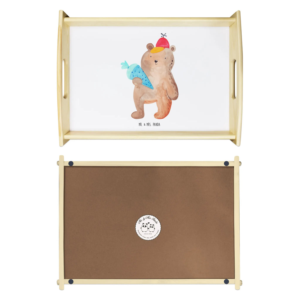 Serviertablett Bär mit Schultüte Holztablett, Tablett, Frühstückstablett, Dekotablett, Serviertablett, Küchentablett, Bär, Teddy, Teddybär, Erster Schultag Geschenk, Einschulung Geschenk, Schulanfang, Schule Geschenk, Schultüte, Schulbeginn, Bär Motiv, Grundschule