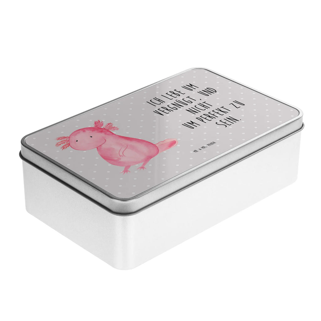 Metal tin axolotl zero tins, storage tin, aluminium tin, container, storage box, Tin can, cookie tin, lunch box, tin box, lock-up box, metal box, Axolotl, Axelotl, marine animals, Mexican walking fish, salamander, lifestyle, worldly wisdom, happy, cheerful, love, contented, girlfriend, wisdom, Axolot
