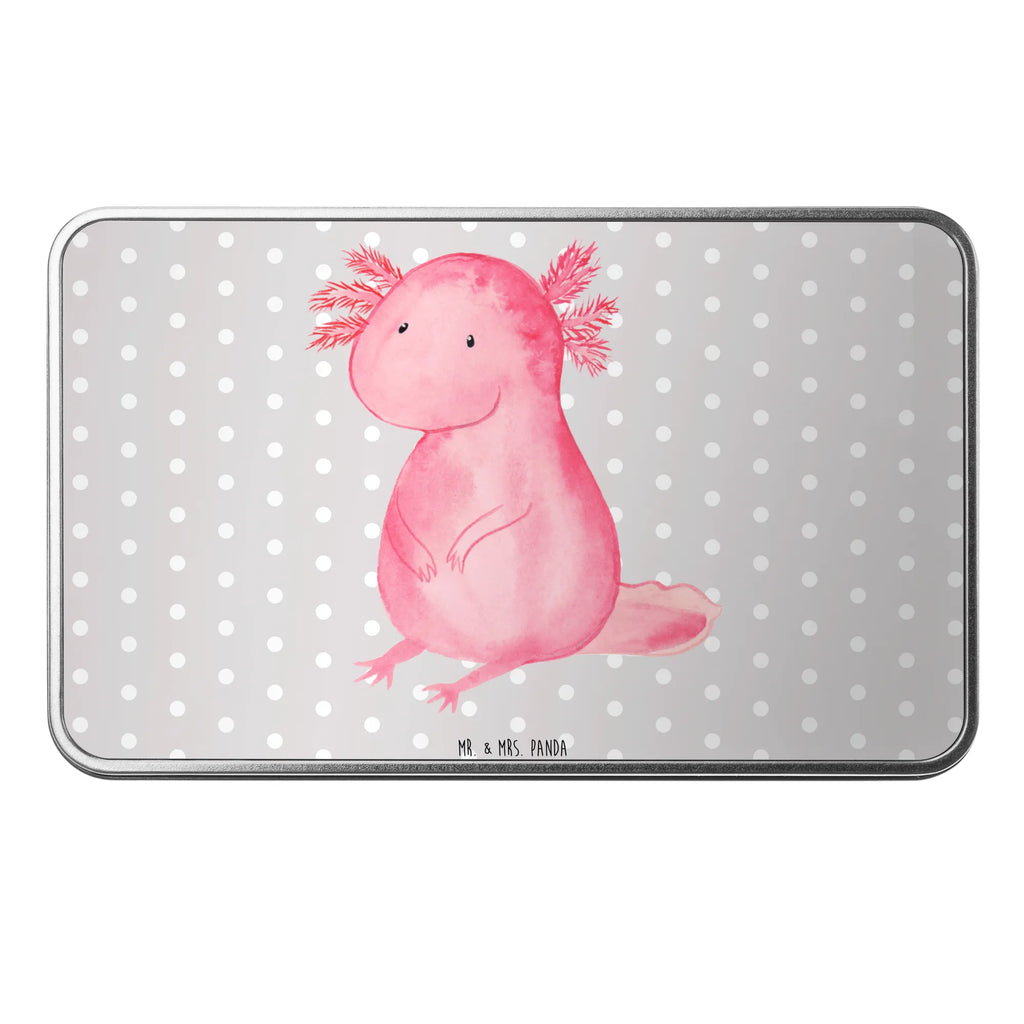 Metal tin axolotl zero tins, storage tin, aluminium tin, container, storage box, Tin can, cookie tin, lunch box, tin box, lock-up box, metal box, Axolotl, Axelotl, marine animals, Mexican walking fish, salamander, lifestyle, worldly wisdom, happy, cheerful, love, contented, girlfriend, wisdom, Axolot