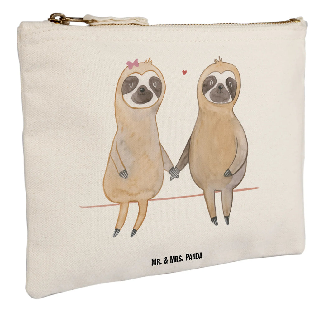 Make-up bag sloth pair toiletry bag, beauty case, Schlampermäppchen, Kosmetiktasche, Kulturtasche, beauty tasche, Kulturbeutel, Schminkbeutel, aufbewahrungstasche, kosmetiktäschchen, utensilientasche, Federmappe, Mäppchen, Kosmetikbeutel, pinsel tasche, Schminktasche, Stiftemäppchen, Waschbeutel, aufbewahrungsbeutel, Etui, pencil case, Schminktäschchen, Waschtasche, Faultier, Faultier Geschenk, Faultier Deko, Faultierpärchen, Liebespaar, Faultiere, Relaxen, Verlobt, Beziehung, faul, Faultierliebe, Gemeinsam, Liebe, Pärchen, Verliebt, Langsamkeit, Lieblingstier