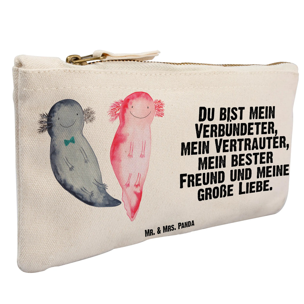 torebka na makijaż Axolotl Przyjaciółka Etui, kosmetiktäschchen, Stiftemäppchen, Kulturbeutel, Schminkbeutel, Schminktasche, Waschtasche, beauty tasche, Schminktäschchen, Kosmetikbeutel, beauty case, Mäppchen, Schlampermäppchen, pinsel tasche, aufbewahrungsbeutel, Waschbeutel, Kosmetiktasche, pencil case, Kulturtasche, Federmappe, utensilientasche, toiletry bag, aufbewahrungstasche, Molch, Axolotl, Liebesbeweis, Große Liebe, Lurch, Schwanzlurch, Ehemann, Valentinstag, Axolot, Lurche, Freund, Jahrestag, Liebe, Verlobter