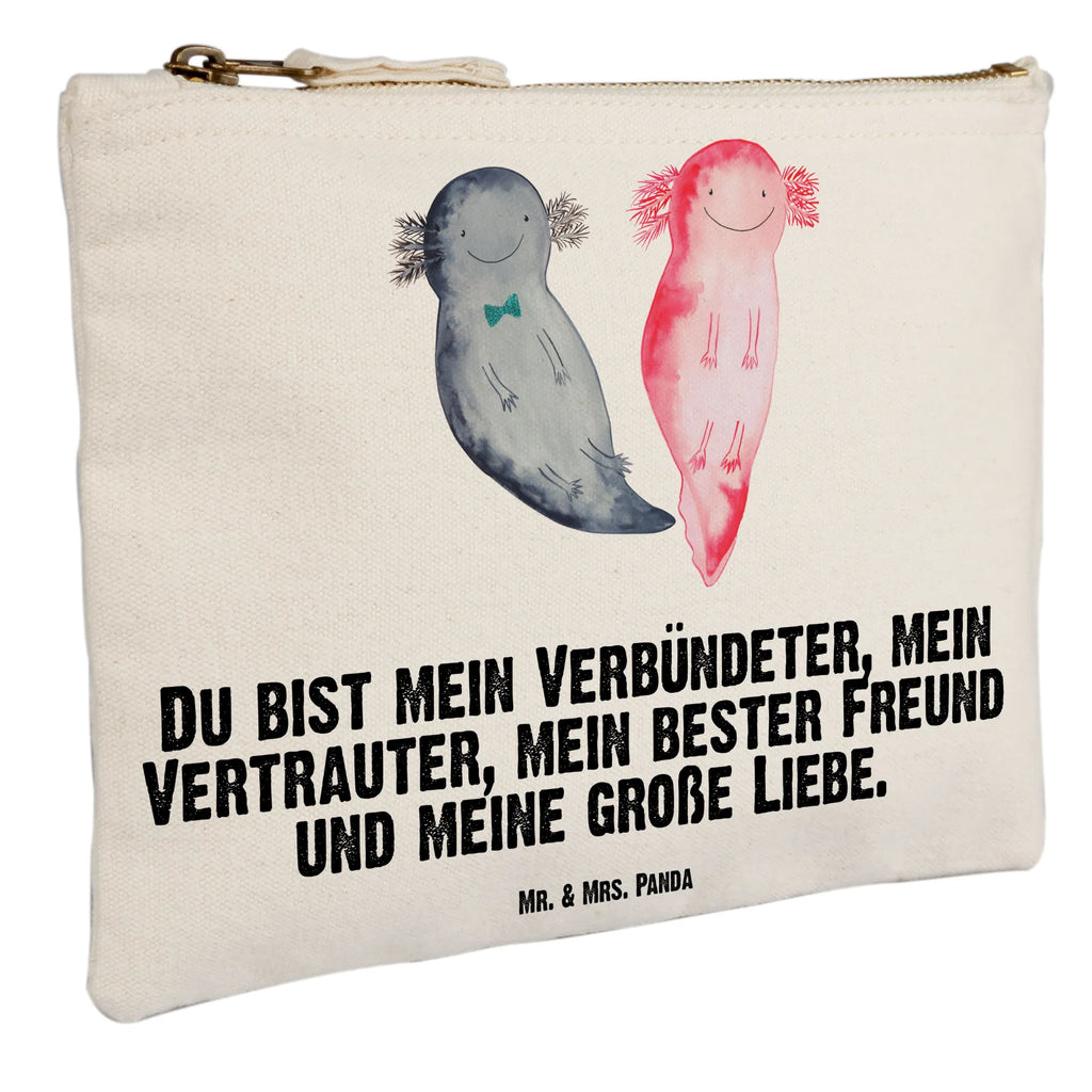 torebka na makijaż Axolotl Przyjaciółka Etui, kosmetiktäschchen, Stiftemäppchen, Kulturbeutel, Schminkbeutel, Schminktasche, Waschtasche, beauty tasche, Schminktäschchen, Kosmetikbeutel, beauty case, Mäppchen, Schlampermäppchen, pinsel tasche, aufbewahrungsbeutel, Waschbeutel, Kosmetiktasche, pencil case, Kulturtasche, Federmappe, utensilientasche, toiletry bag, aufbewahrungstasche, Molch, Axolotl, Liebesbeweis, Große Liebe, Lurch, Schwanzlurch, Ehemann, Valentinstag, Axolot, Lurche, Freund, Jahrestag, Liebe, Verlobter