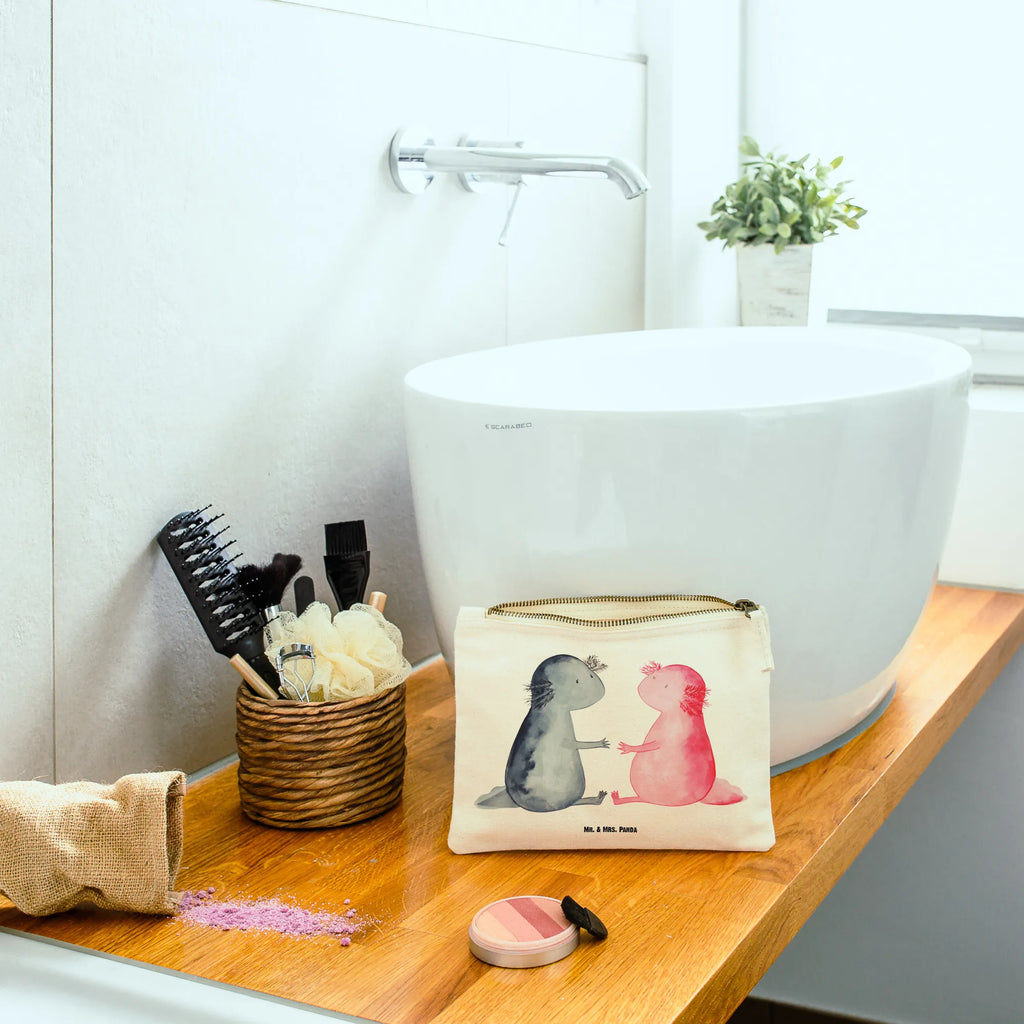 Make-up bag axolotl Love pinsel tasche, Waschbeutel, Waschtasche, Etui, Kulturtasche, pencil case, Kulturbeutel, Kosmetikbeutel, Schminktäschchen, Schminktasche, beauty case, aufbewahrungsbeutel, kosmetiktäschchen, Schminkbeutel, Kosmetiktasche, beauty tasche, Mäppchen, aufbewahrungstasche, Stiftemäppchen, Federmappe, utensilientasche, toiletry bag, Schlampermäppchen, Molch, Axolotl, Liebesbeweis, Liebe, Jahrestag, Lurch, Axolot, Große Liebe, Valentinstag, Lurche, Ehemann, Schwanzlurch, Verlobter, Freund