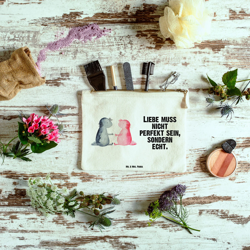 Make-up bag axolotl Love pinsel tasche, Waschbeutel, Waschtasche, Etui, Kulturtasche, pencil case, Kulturbeutel, Kosmetikbeutel, Schminktäschchen, Schminktasche, beauty case, aufbewahrungsbeutel, kosmetiktäschchen, Schminkbeutel, Kosmetiktasche, beauty tasche, Mäppchen, aufbewahrungstasche, Stiftemäppchen, Federmappe, utensilientasche, toiletry bag, Schlampermäppchen, Molch, Axolotl, Liebesbeweis, Liebe, Jahrestag, Lurch, Axolot, Große Liebe, Valentinstag, Lurche, Ehemann, Schwanzlurch, Verlobter, Freund