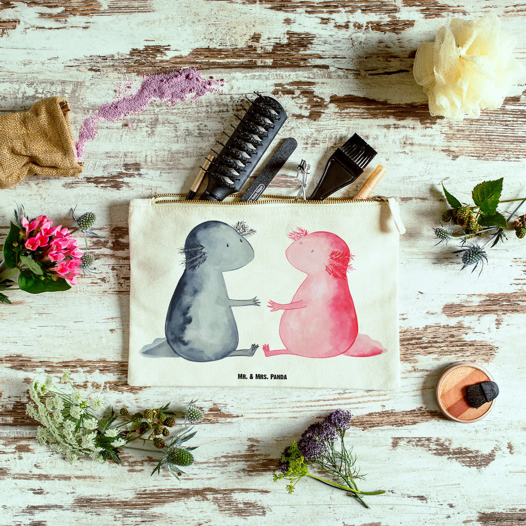 Make-up bag axolotl Love pinsel tasche, Waschbeutel, Waschtasche, Etui, Kulturtasche, pencil case, Kulturbeutel, Kosmetikbeutel, Schminktäschchen, Schminktasche, beauty case, aufbewahrungsbeutel, kosmetiktäschchen, Schminkbeutel, Kosmetiktasche, beauty tasche, Mäppchen, aufbewahrungstasche, Stiftemäppchen, Federmappe, utensilientasche, toiletry bag, Schlampermäppchen, Molch, Axolotl, Liebesbeweis, Liebe, Jahrestag, Lurch, Axolot, Große Liebe, Valentinstag, Lurche, Ehemann, Schwanzlurch, Verlobter, Freund